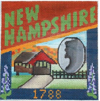 click here to view larger image of Postcard - New Hampshire (hand painted canvases)