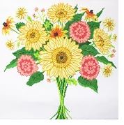 click here to view larger image of Glorious Bouquet 4 (hand painted canvases)