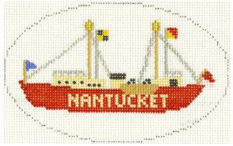 click here to view larger image of Nantucket Lightship Ornament (hand painted canvases)