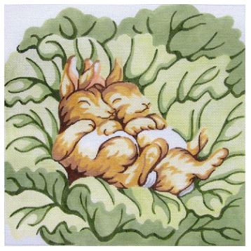 click here to view larger image of Napping Bunnies (hand painted canvases)