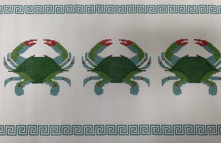 click here to view larger image of 3 Crabs w/Greek Key Border (hand painted canvases)