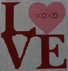 click here to view larger image of Love XOXO (hand painted canvases)