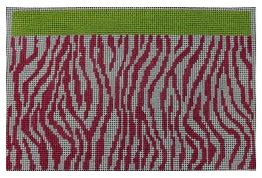 click here to view larger image of Clutch Pink/Green Zebra Print  (hand painted canvases)