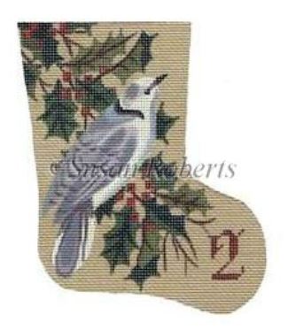click here to view larger image of Turtle Dove - Day 2 Mini Stocking (hand painted canvases)