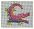 click here to view larger image of Alley Gator Ornament (hand painted canvases)
