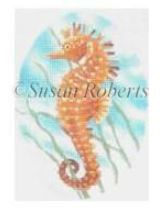 click here to view larger image of Seahorse Ornament  (hand painted canvases)