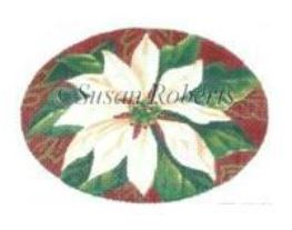 click here to view larger image of White Poinsettia Ornament  (hand painted canvases)