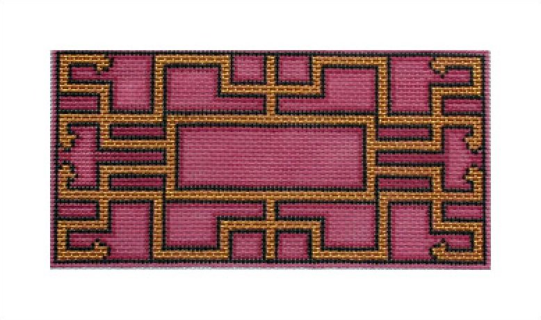 click here to view larger image of Asian Lattice Wallet (hand painted canvases)