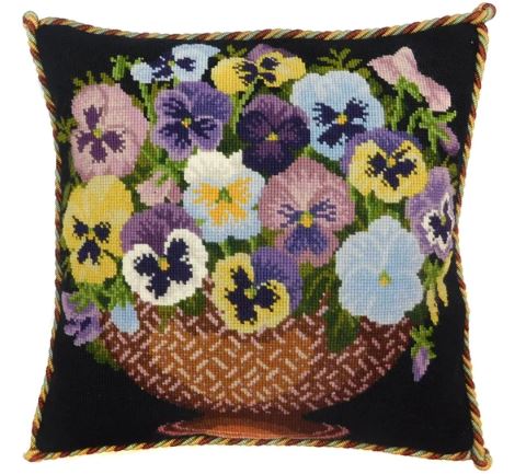 click here to view larger image of Pansy Bowl (needlepoint kits)