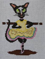 click here to view larger image of Ballerina Cat   (hand painted canvases)