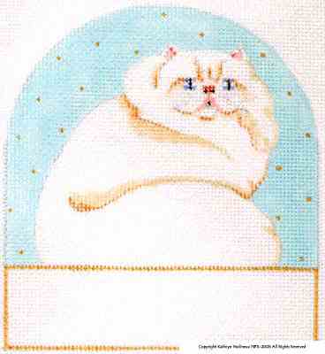 click here to view larger image of White Persian (hand painted canvases)