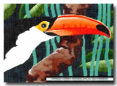 click here to view larger image of Details - Toucan (hand painted canvases)