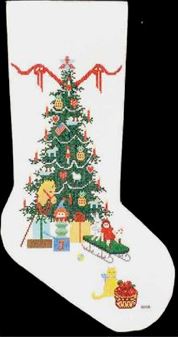 click here to view larger image of Country Tree Stocking (hand painted canvases)