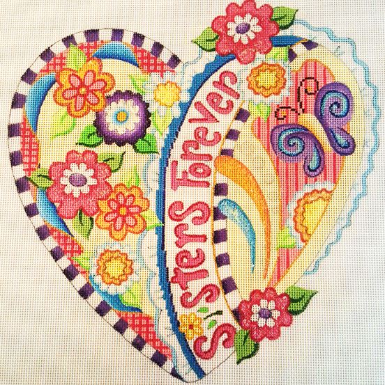 click here to view larger image of Sisters Forever Heart (hand painted canvases)