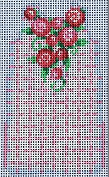 click here to view larger image of Roses/Plaid Mini Shift  (hand painted canvases)