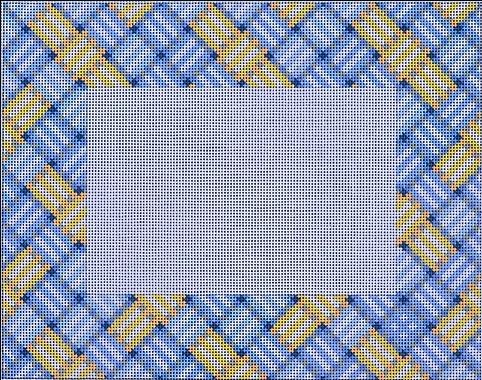 click here to view larger image of Woven Ribbon Frame/Blue (hand painted canvases)