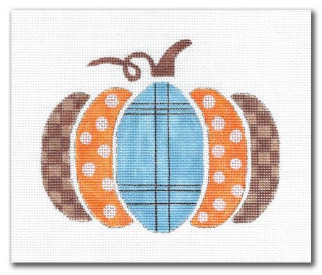 click here to view larger image of Pumpkin w/Blue Center (hand painted canvases)