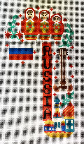 click here to view larger image of Travel Candy Cane - Russia (hand painted canvases)