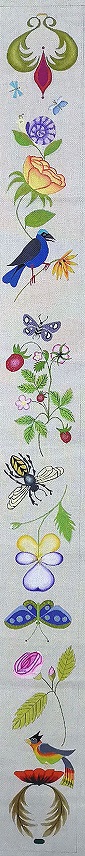 click here to view larger image of Botanical Bell Pull (hand painted canvases)