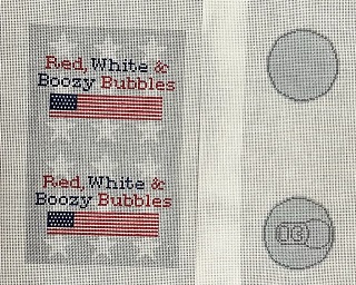 click here to view larger image of Red/White and Boozy Bubbles Can - 2 Part Canvas (hand painted canvases)