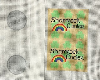 click here to view larger image of Shamrock Cooler Can - 2 Part Canvas (hand painted canvases)