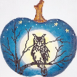 click here to view larger image of Spooky Owl Silhouette Pumpkin (hand painted canvases)