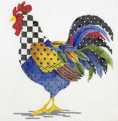 click here to view larger image of Country Checks Rooster (hand painted canvases)