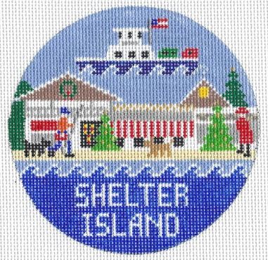 click here to view larger image of Shelter Island Round (hand painted canvases)