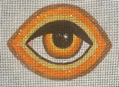 click here to view larger image of Orange Eye Brooch/Ornament (hand painted canvases)