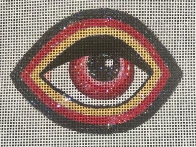 click here to view larger image of Red Eye Brooch/Ornament (hand painted canvases)