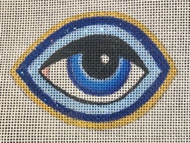 click here to view larger image of Blue Eye Brooch/Ornament (hand painted canvases)