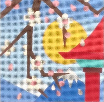 click here to view larger image of Cherry Blossom Landscape  (hand painted canvases)