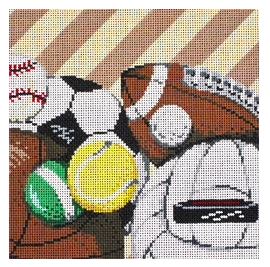 click here to view larger image of Sports Balls (hand painted canvases)