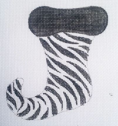 click here to view larger image of Zebra Stocking (hand painted canvases)