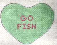 click here to view larger image of Heart - Go Fish (hand painted canvases)