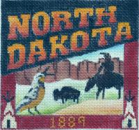 click here to view larger image of Postcard - North Dakota (hand painted canvases)