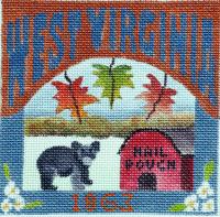 click here to view larger image of Postcard - West Virginia (hand painted canvases)