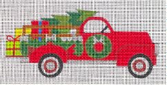 click here to view larger image of Red Truck Ornament (hand painted canvases)