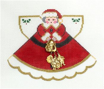 click here to view larger image of Santa Suit Angel w/Charms (hand painted canvases)