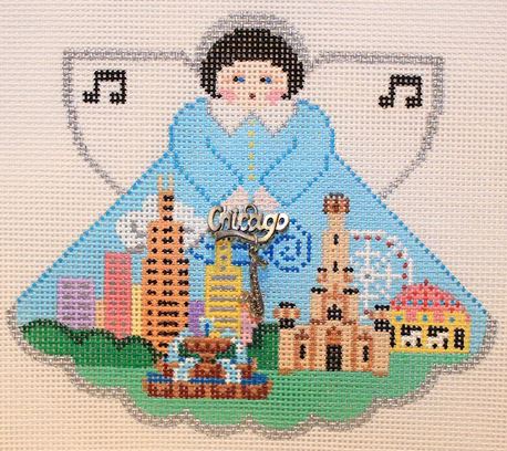 click here to view larger image of Chicago Angel w/Charms (hand painted canvases)