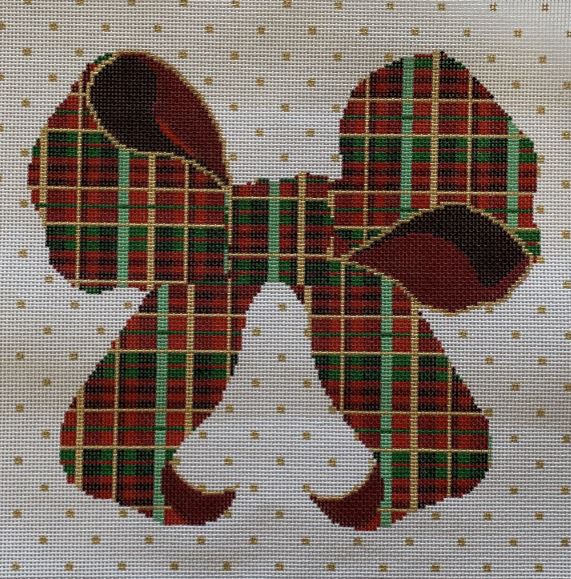click here to view larger image of Plaid Bow (hand painted canvases)