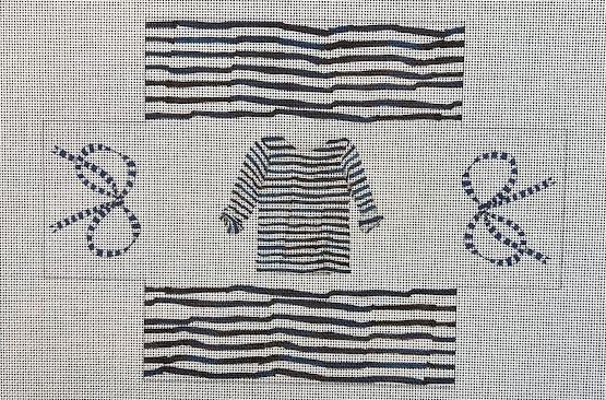 click here to view larger image of Striped Shirt w/Stripes and Bows Brick Cover (hand painted canvases)