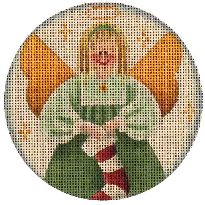 click here to view larger image of Folk Stocking Angel (hand painted canvases)