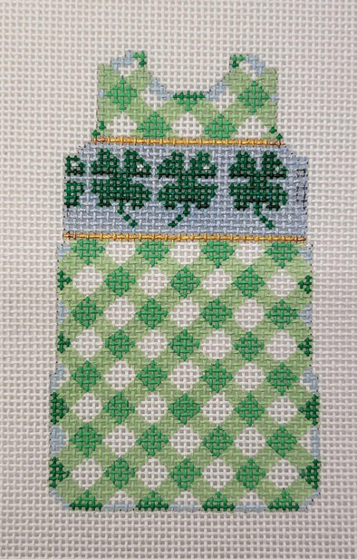 click here to view larger image of Shamrocks/Gingham Mini Shift (hand painted canvases)