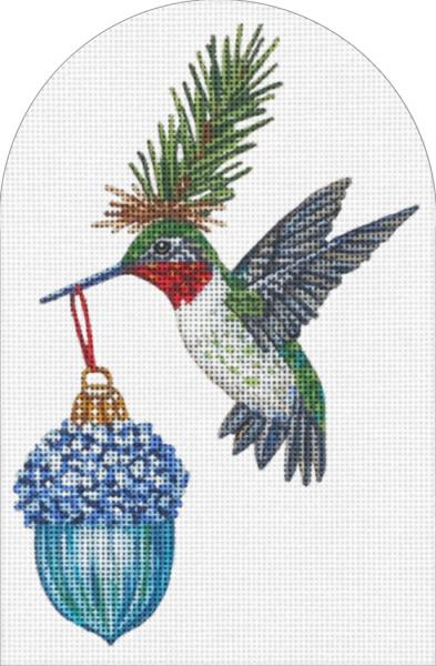 click here to view larger image of Ben - Hummingbird w/Blue Ornament (hand painted canvases)