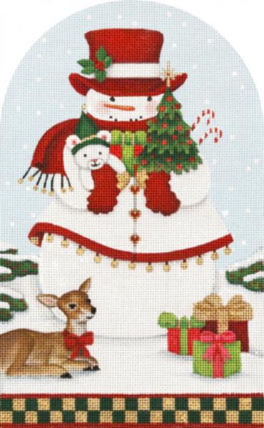 click here to view larger image of Christmas Tree Snowman Dome (hand painted canvases)
