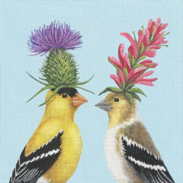 click here to view larger image of Goldfinch Couple (hand painted canvases)