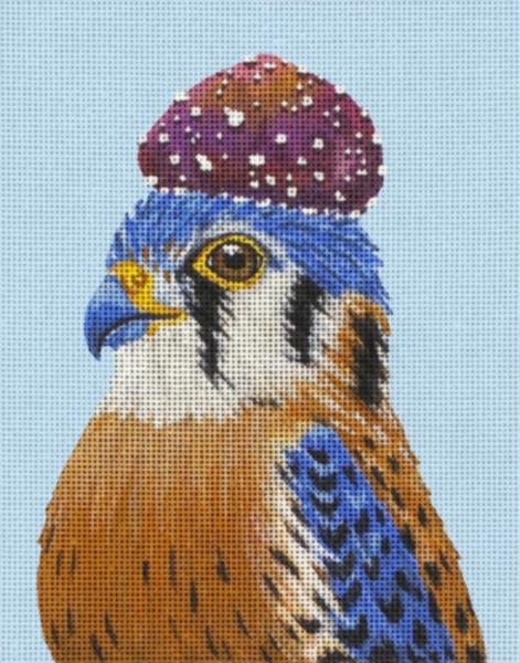 click here to view larger image of Jake - American Kestrel w/Mushroom (hand painted canvases)
