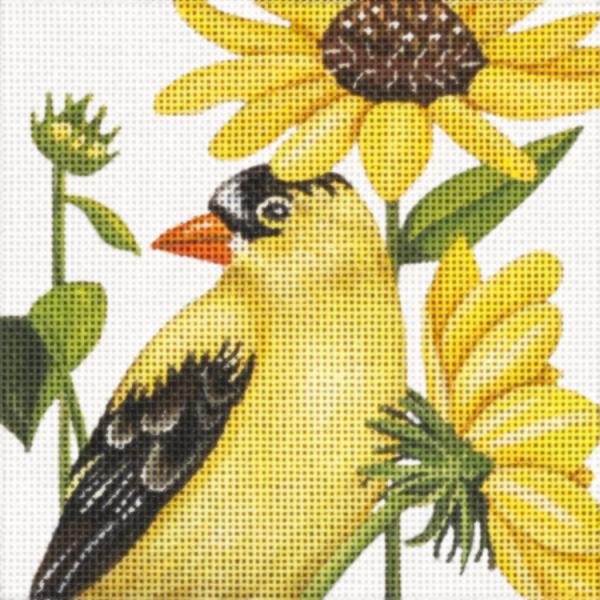 click here to view larger image of Yellow Bird and Flowers (hand painted canvases)