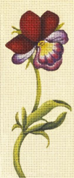 click here to view larger image of Pansy Bookmark (hand painted canvases)